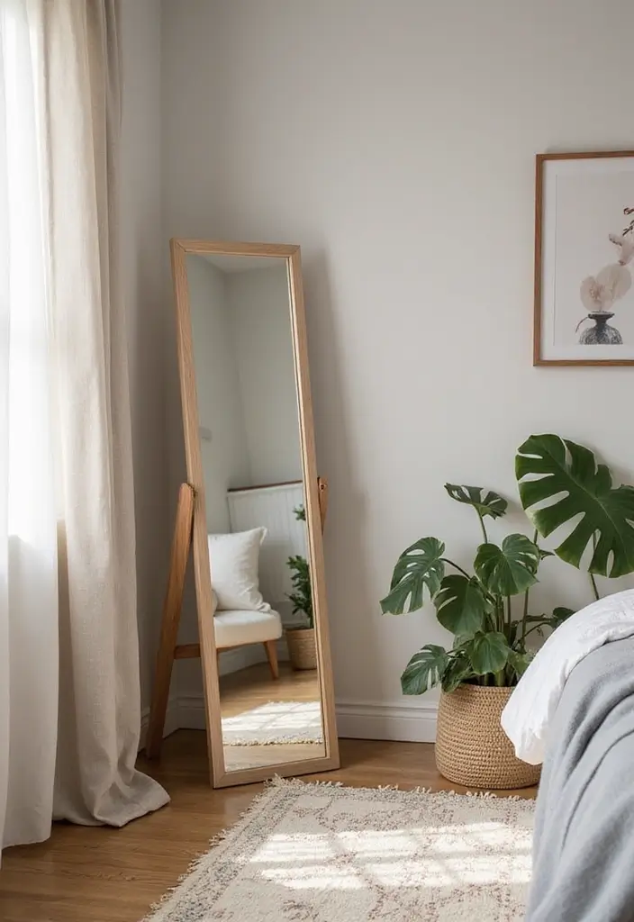 25 Mirror Wall Decor Ideas for Teenage Bedrooms That Feel Mature 8 25 Mirror Wall Decor Ideas for Teenage Bedrooms That Feel Mature - 8. Full-Length Standing Mirror