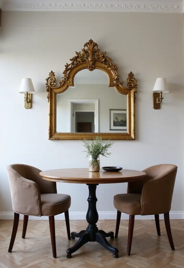 25 Vintage Gold Mirror Decor Ideas That Bring Timeless Elegance Home 16 25 Vintage Gold Mirror Decor Ideas That Bring Timeless Elegance Home - 16. Mixing Modern and Vintage Elements