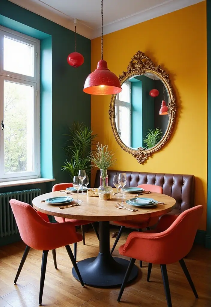 25 Vintage Gold Mirror Decor Ideas That Bring Timeless Elegance Home 17 25 Vintage Gold Mirror Decor Ideas That Bring Timeless Elegance Home - 17. Vintage Mirror Accents in Colorful Spaces