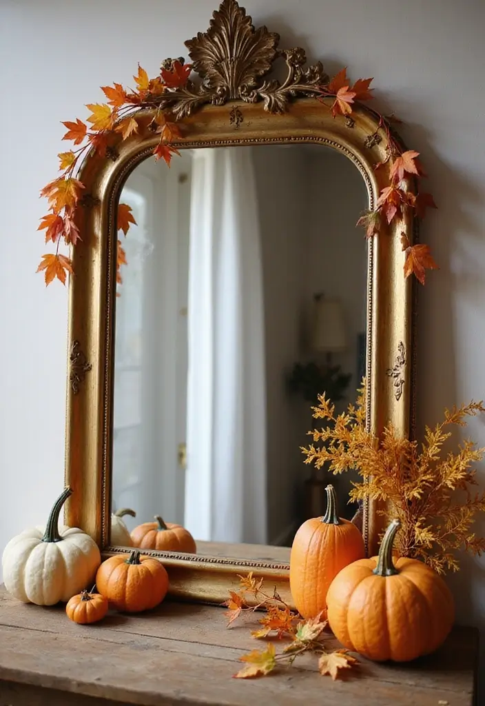 25 Vintage Gold Mirror Decor Ideas That Bring Timeless Elegance Home 19 25 Vintage Gold Mirror Decor Ideas That Bring Timeless Elegance Home - 19. Seasonal Decorating with Mirrors