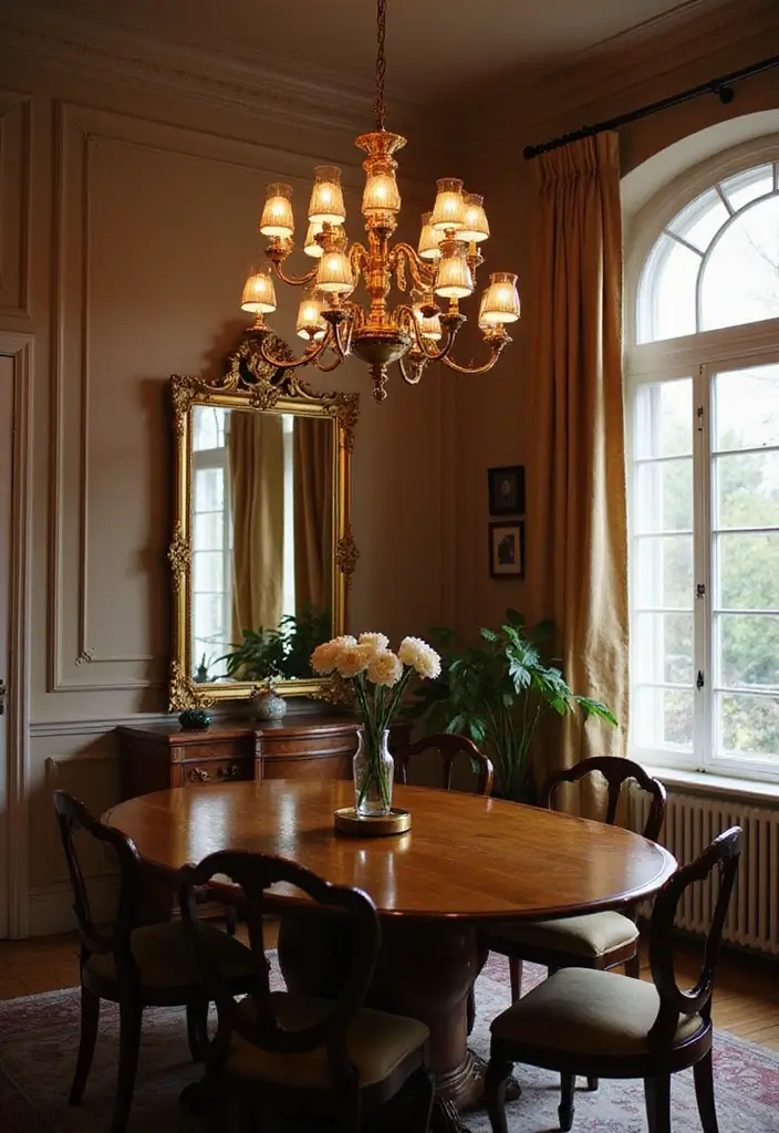 25 Vintage Gold Mirror Decor Ideas That Bring Timeless Elegance Home 7 25 Vintage Gold Mirror Decor Ideas That Bring Timeless Elegance Home - 7. Layered Lighting with Mirrors