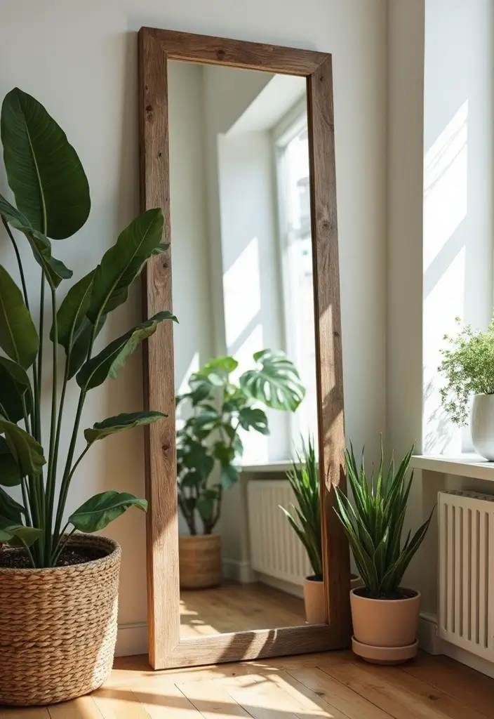 26 Full Length Mirror Decor Ideas for Small Apartments and Tight Spaces 10 26 Full Length Mirror Decor Ideas for Small Apartments and Tight Spaces - 10. Inspired by Nature