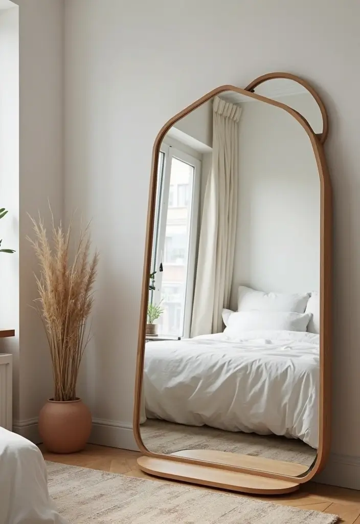 26 Full Length Mirror Decor Ideas for Small Apartments and Tight Spaces 11 26 Full Length Mirror Decor Ideas for Small Apartments and Tight Spaces - 11. Artistic Flair