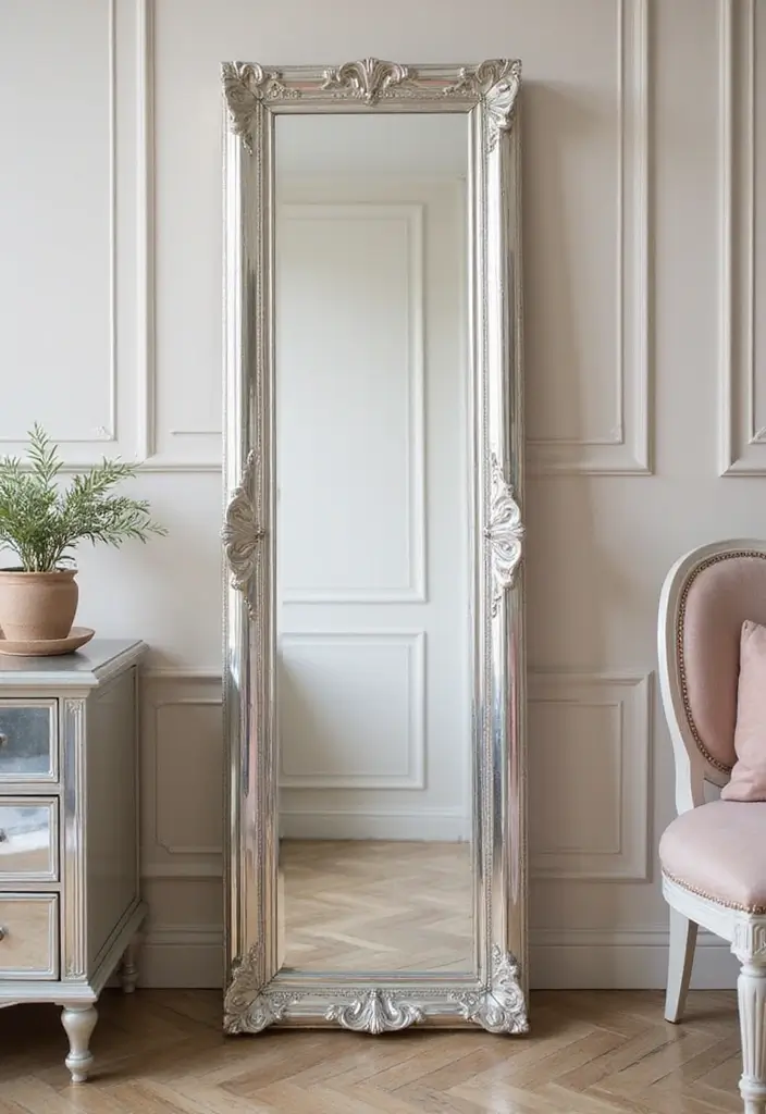 26 Full Length Mirror Decor Ideas for Small Apartments and Tight Spaces 15 26 Full Length Mirror Decor Ideas for Small Apartments and Tight Spaces - 15. Reflective Furniture