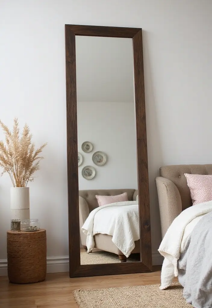 26 Full Length Mirror Decor Ideas for Small Apartments and Tight Spaces 17 26 Full Length Mirror Decor Ideas for Small Apartments and Tight Spaces - 17. Seasonal Switch