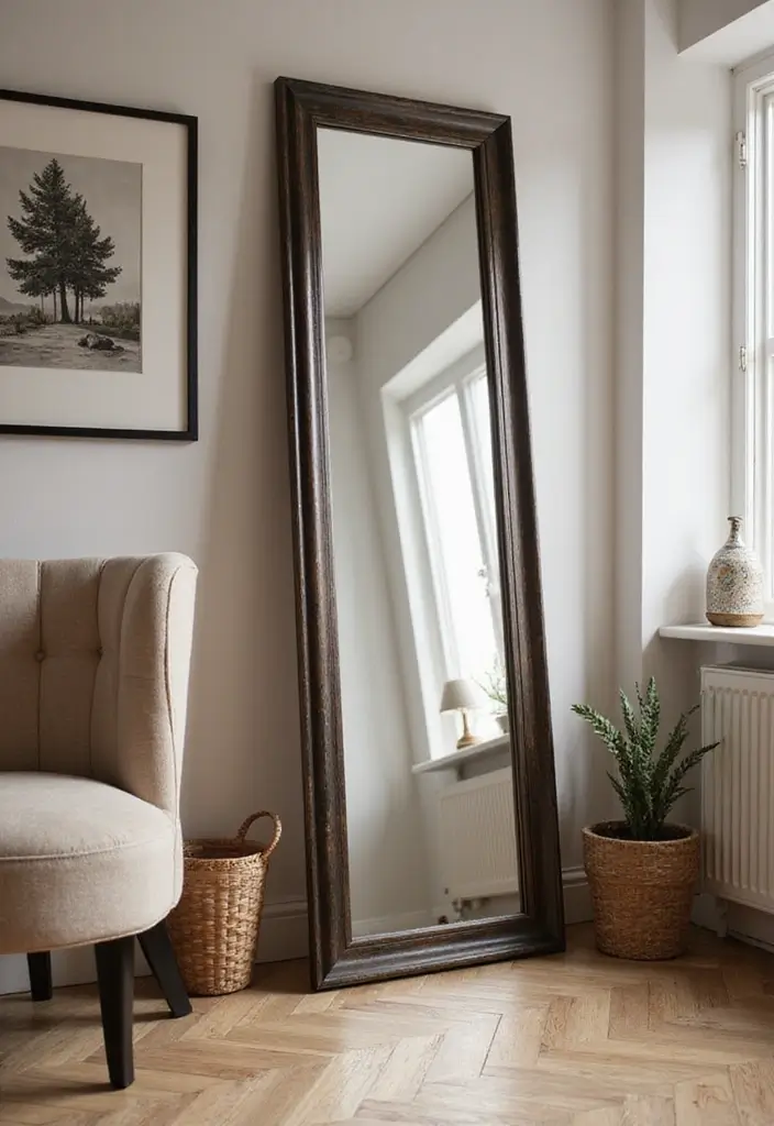 26 Mirror Wall Decor Ideas That Work for Both Traditional and Modern Styles 4 26 Mirror Wall Decor Ideas That Work for Both Traditional and Modern Styles - 4. Floor Length and Leaning Mirrors