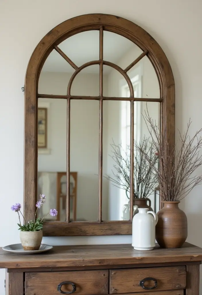 26 Mirror Wall Decor Ideas That Work for Both Traditional and Modern Styles 9 26 Mirror Wall Decor Ideas That Work for Both Traditional and Modern Styles - 9. Vintage Window Mirrors