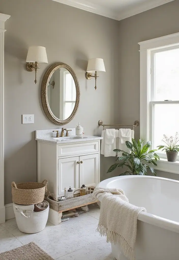 26 Round Mirror Bathroom Decor Ideas That Blend Function and Beauty 11 26 Round Mirror Bathroom Decor Ideas That Blend Function and Beauty - 11. Reflective Accessories for Cohesion