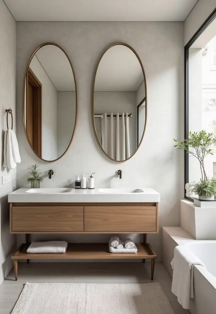 26 Round Mirror Bathroom Decor Ideas That Blend Function and Beauty 24 26 Round Mirror Bathroom Decor Ideas That Blend Function and Beauty - 24. Customized Mirrors for Personal Touch