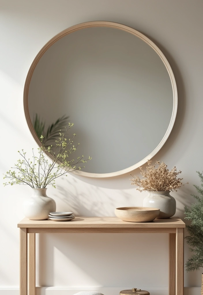 26 Small Mirror Wall Decor Ideas to Add Light and Depth to Your Bedroom - 2. Round Mirrors for Soft Elegance