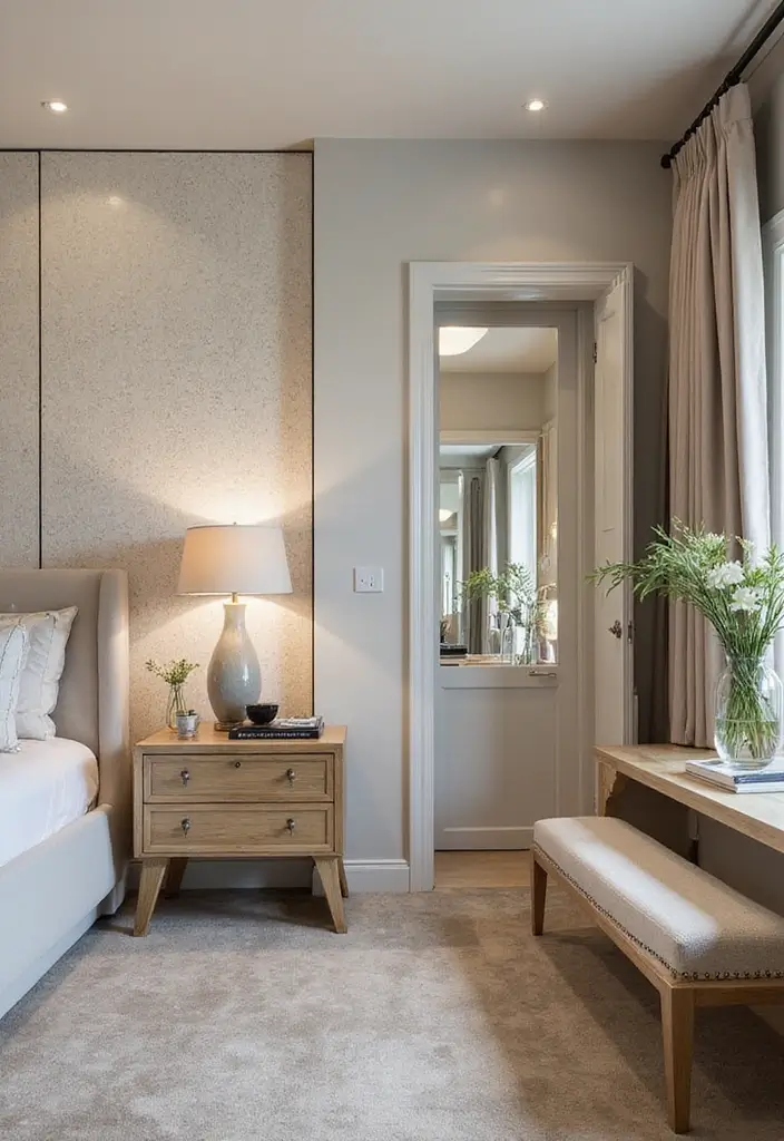 26 Small Mirror Wall Decor Ideas to Add Light and Depth to Your Bedroom - 23. Mirrored Wall Panels for Texture