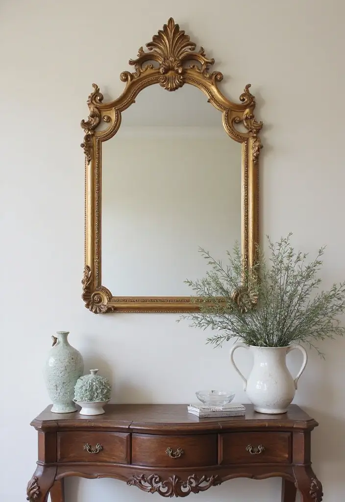 26 Small Mirror Wall Decor Ideas to Add Light and Depth to Your Bedroom - 4. Vintage Mirrors with Character