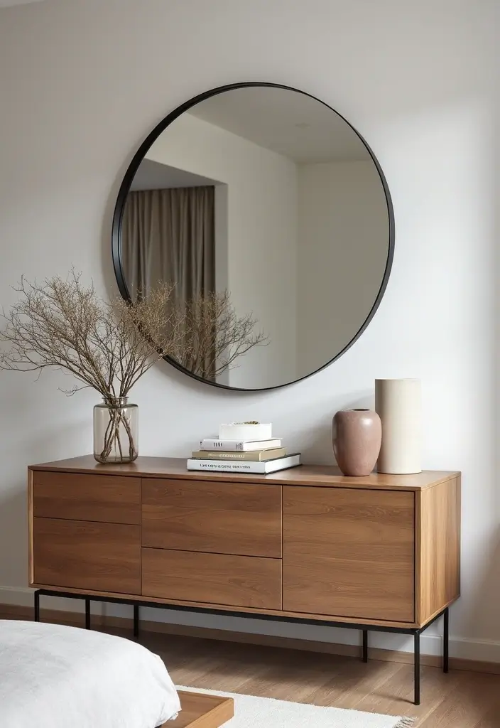 26 Small Mirror Wall Decor Ideas to Add Light and Depth to Your Bedroom - 7. Statement Mirrors as Art Pieces
