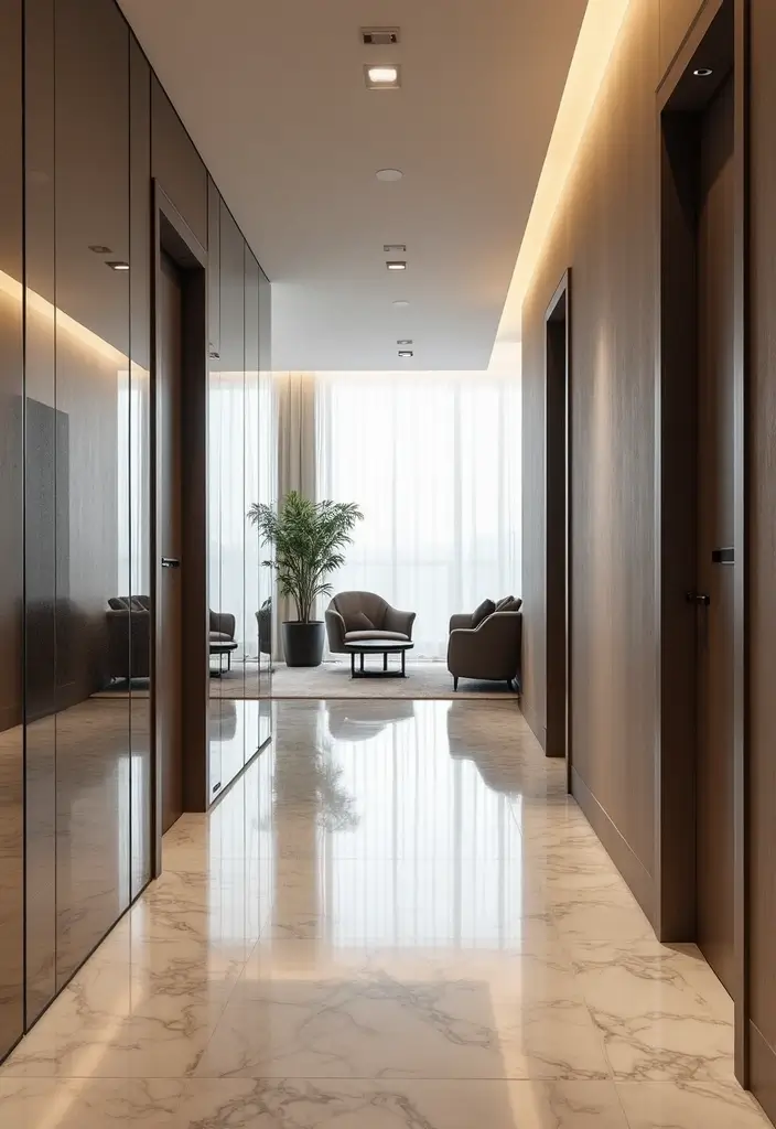 27 Chic Mirror Wall Decor Ideas Perfect for Any Hallway or Entryway 11 27 Chic Mirror Wall Decor Ideas Perfect for Any Hallway or Entryway - 11. Mirrored Wall Paneling