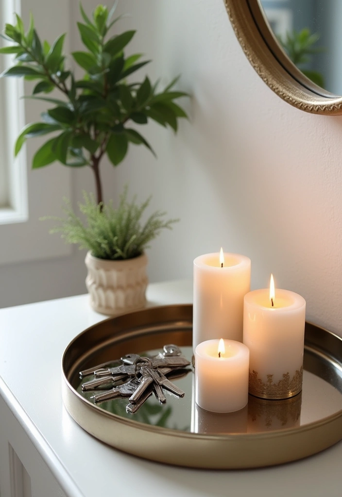 27 Chic Mirror Wall Decor Ideas Perfect for Any Hallway or Entryway 16 27 Chic Mirror Wall Decor Ideas Perfect for Any Hallway or Entryway - 16. Mirrored Trays as Decor