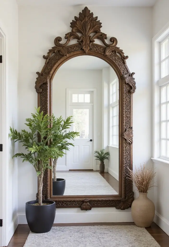 27 Chic Mirror Wall Decor Ideas Perfect for Any Hallway or Entryway 27 27 Chic Mirror Wall Decor Ideas Perfect for Any Hallway or Entryway - 27. Statement Mirror