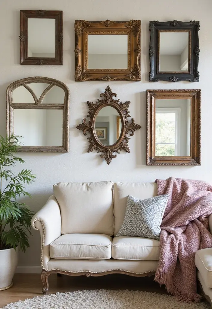 27 Chic Mirror Wall Decor Ideas Perfect for Any Hallway or Entryway 3 27 Chic Mirror Wall Decor Ideas Perfect for Any Hallway or Entryway - 3. Gallery Wall of Mirrors