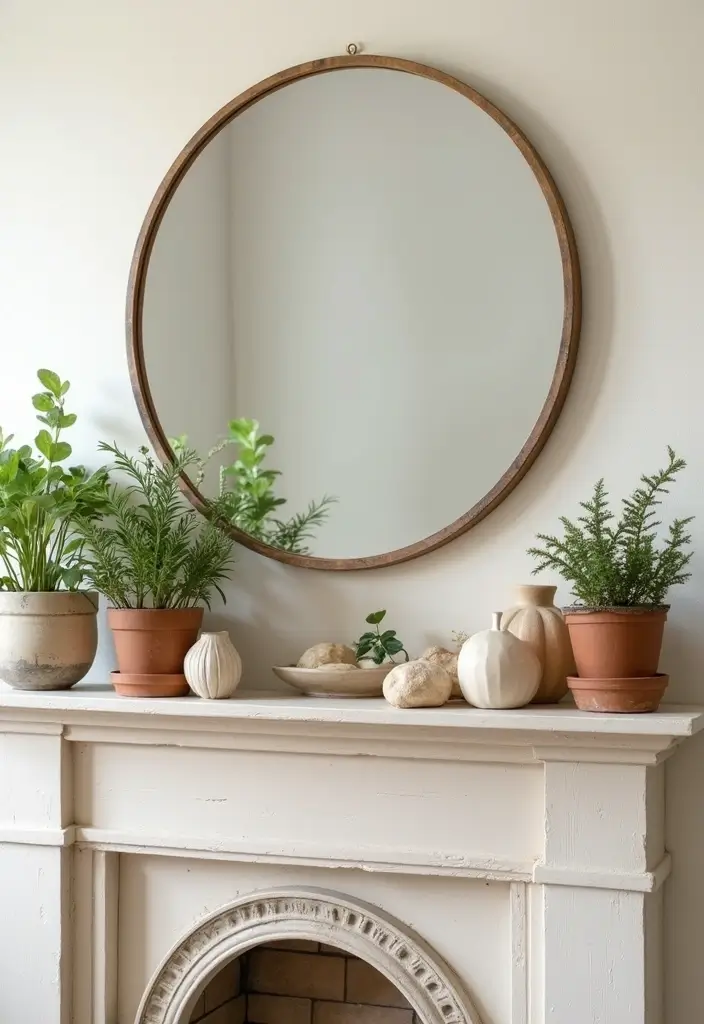 27 Mantel Decor with Mirror and Seasonal Themes for Year-Round Beauty 10 27 Mantel Decor with Mirror and Seasonal Themes for Year-Round Beauty - 10. Eco-Friendly Decor