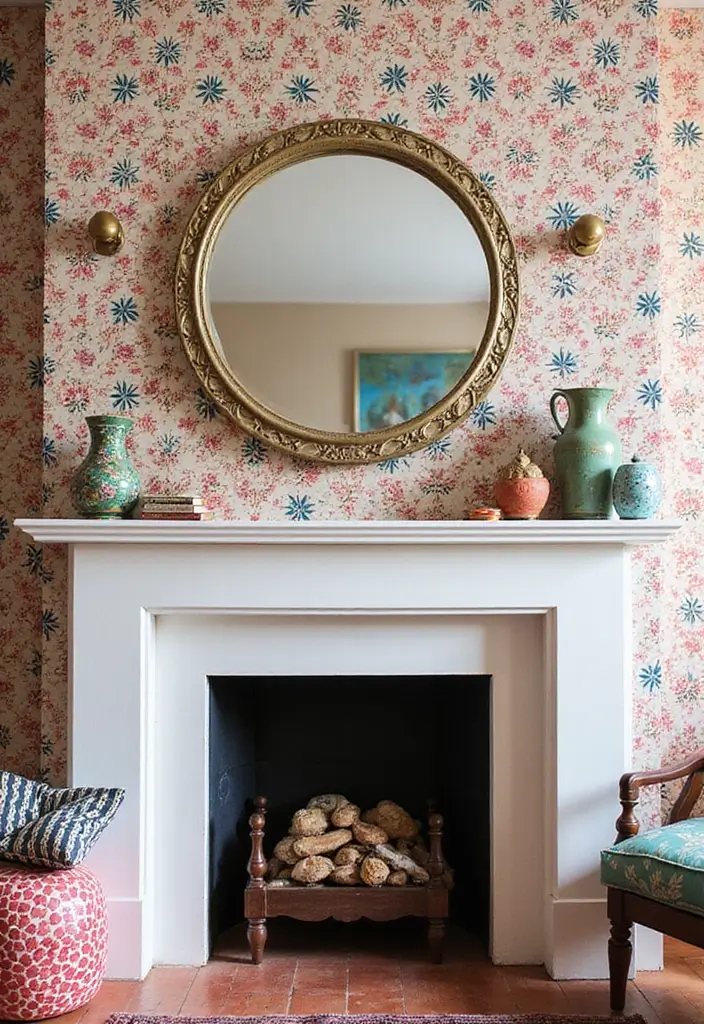 27 Mantel Decor with Mirror and Seasonal Themes for Year-Round Beauty 11 27 Mantel Decor with Mirror and Seasonal Themes for Year-Round Beauty - 11. Playful Patterns