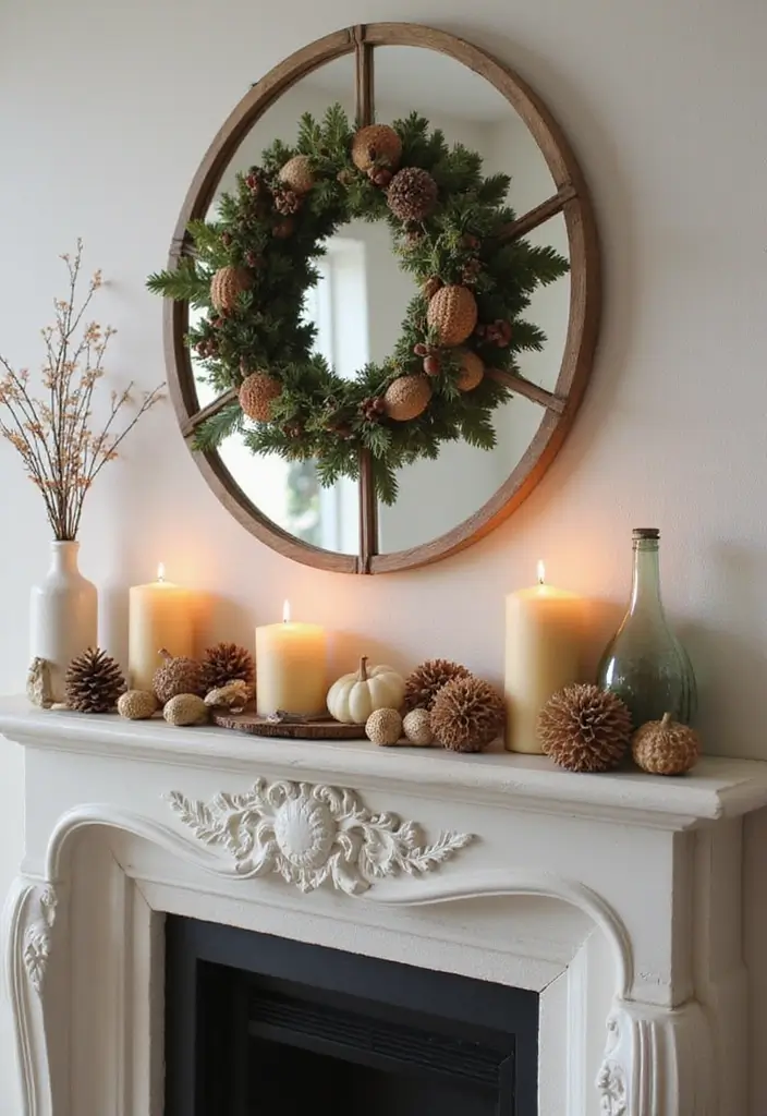 27 Mantel Decor with Mirror and Seasonal Themes for Year-Round Beauty 17 27 Mantel Decor with Mirror and Seasonal Themes for Year-Round Beauty - 17. Scented Seasonal Accents