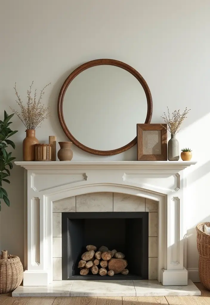 27 Mantel Decor with Mirror and Seasonal Themes for Year-Round Beauty 27 27 Mantel Decor with Mirror and Seasonal Themes for Year-Round Beauty - 27. Thoughtful Personal Touches