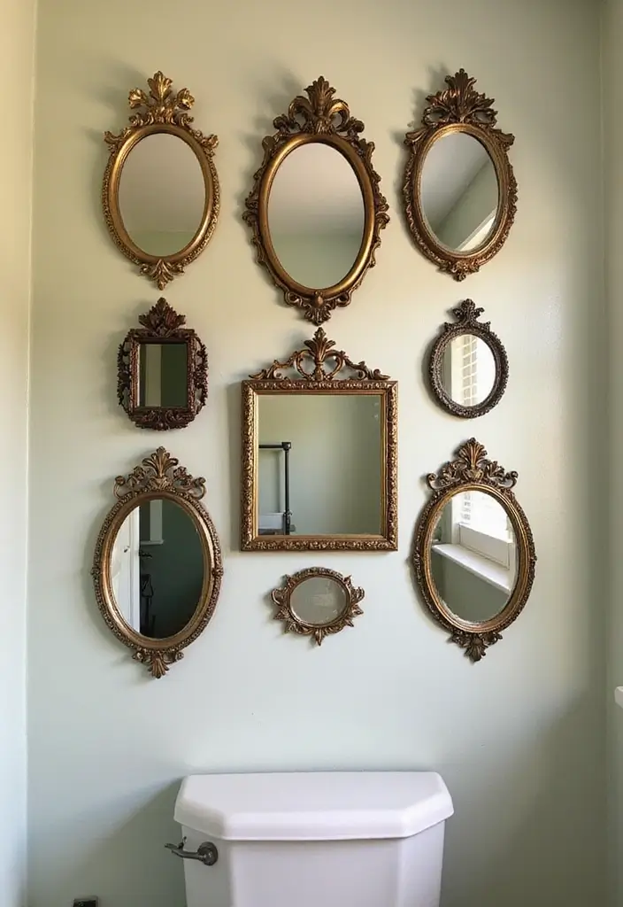28 Creative Bathroom Mirror Decor Ideas to Upgrade Your Vanity Space - 1. Vintage Chic with Ornate Frames