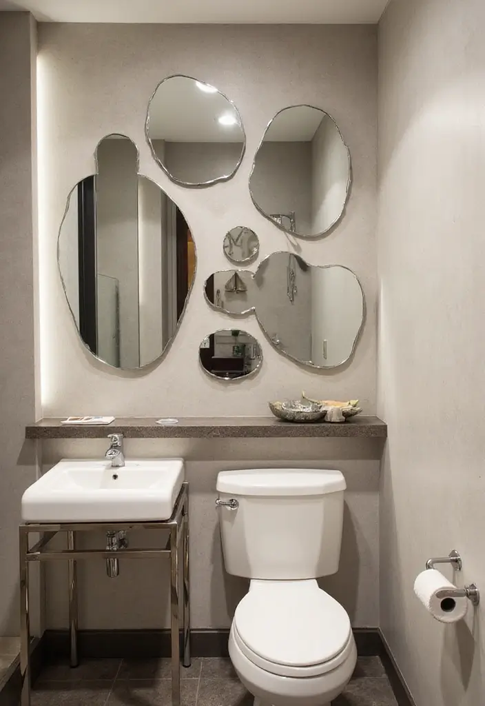28 Creative Bathroom Mirror Decor Ideas to Upgrade Your Vanity Space - 8. Layered Mirrors for Depth