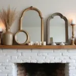 28 Creative Fireplace Mantle Decor with Mirror and Candles for Cozy Living Spaces