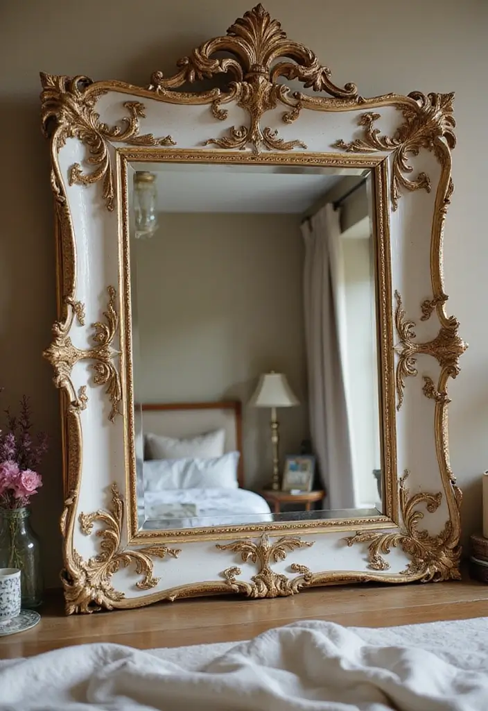 28 Master Bedroom Mirror Decor Ideas for a Luxurious Retreat Vibe 18 28 Master Bedroom Mirror Decor Ideas for a Luxurious Retreat Vibe - 18. Custom Lippan Art Mirror Design