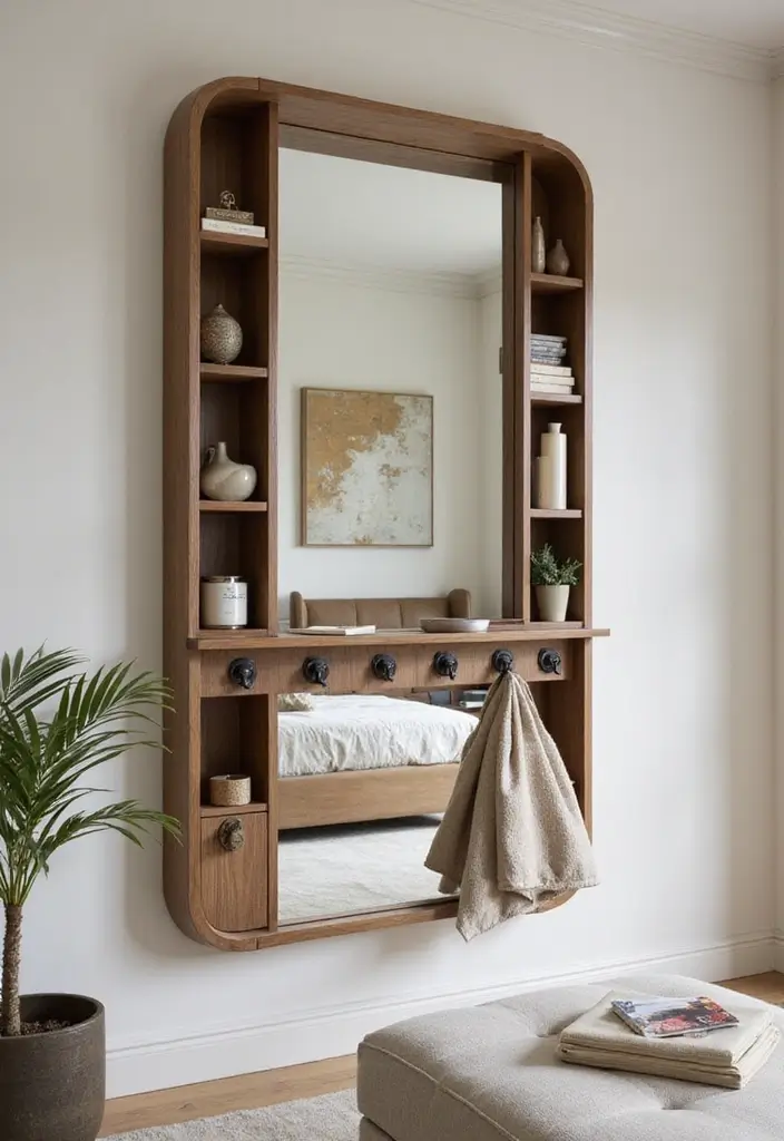 28 Master Bedroom Mirror Decor Ideas for a Luxurious Retreat Vibe 28 28 Master Bedroom Mirror Decor Ideas for a Luxurious Retreat Vibe - 28. Multi-Purpose Lippan Art Mirrors