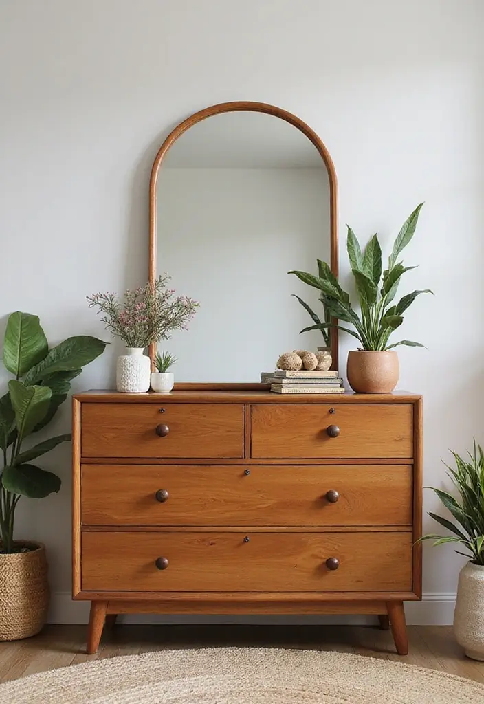 28 Master Bedroom Mirror Decor Ideas for a Luxurious Retreat Vibe 3 28 Master Bedroom Mirror Decor Ideas for a Luxurious Retreat Vibe - 3. Lippan Art Mirror Dresser Decor