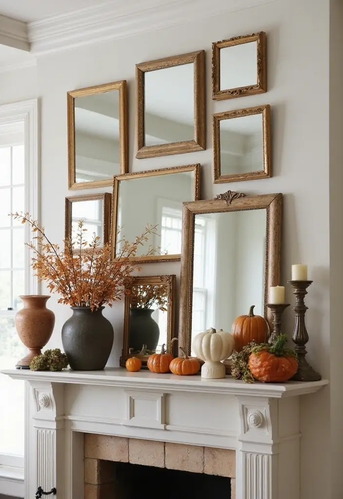 28 Mirror Wall Decor Ideas Using Multiple Square Pieces 13 28 Mirror Wall Decor Ideas Using Multiple Square Pieces - 13. Elevated Display
