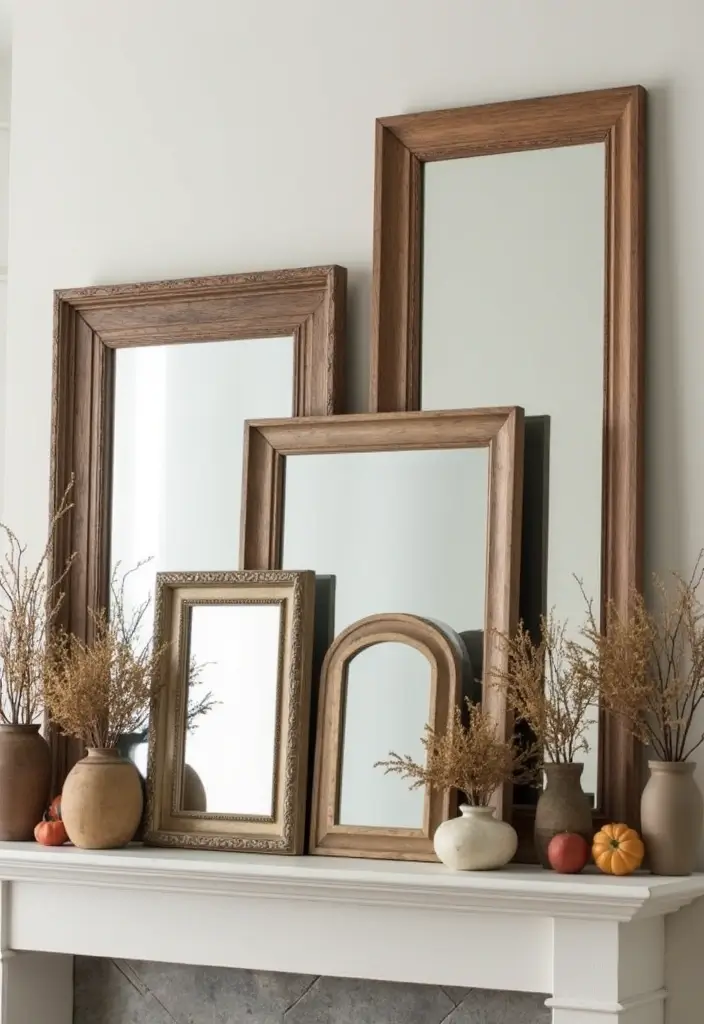 28 Mirror Wall Decor Ideas Using Multiple Square Pieces 22 28 Mirror Wall Decor Ideas Using Multiple Square Pieces - 22. Mixed Frame Styles
