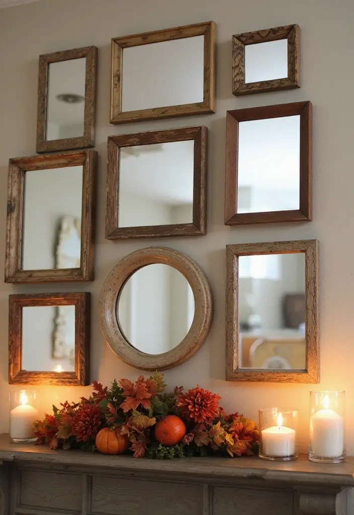 28 Mirror Wall Decor Ideas Using Multiple Square Pieces 5 28 Mirror Wall Decor Ideas Using Multiple Square Pieces - 5. Reflective Cluster