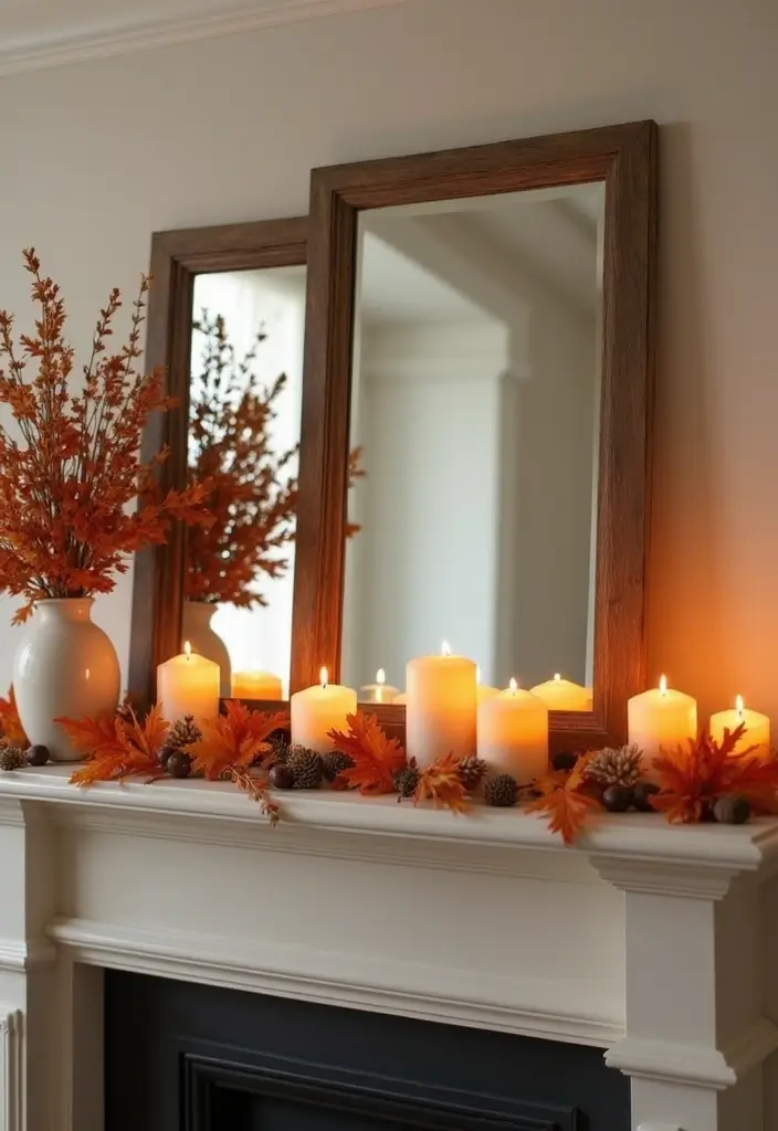 28 Mirror Wall Decor Ideas Using Multiple Square Pieces 8 28 Mirror Wall Decor Ideas Using Multiple Square Pieces - 8. Mirror and Candle Combo