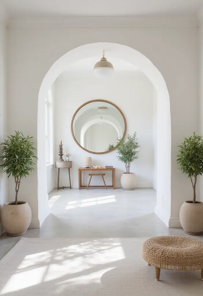 28 Mirror Wall Decor Ideas for Bohemian and Eclectic Living Spaces 7 28 Mirror Wall Decor Ideas for Bohemian and Eclectic Living Spaces - 7. Oversized Round Mirror