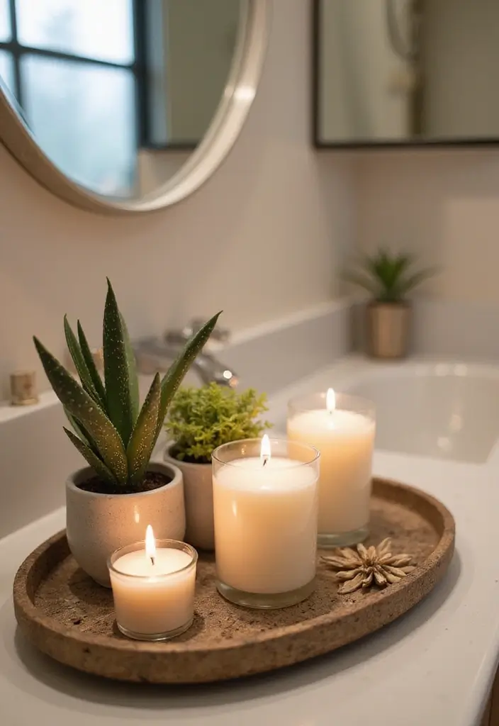 28 Mirror and Photo Wall Decor Ideas for Personalized Interiors 6 28 Mirror and Photo Wall Decor Ideas for Personalized Interiors - 6. Mirrored Tray with Round Mirror