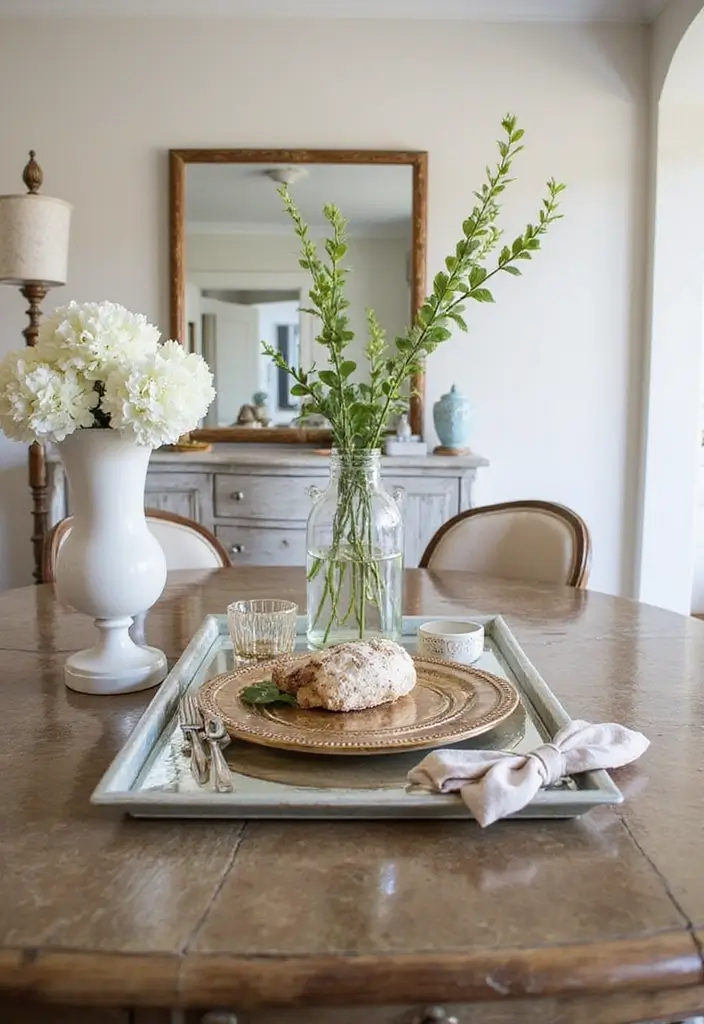 30+ Buffet Table Mirror Decor Ideas That Enhance Dining Room Elegance 4 30+ Buffet Table Mirror Decor Ideas That Enhance Dining Room Elegance - 4. Mirrored Furniture Accents