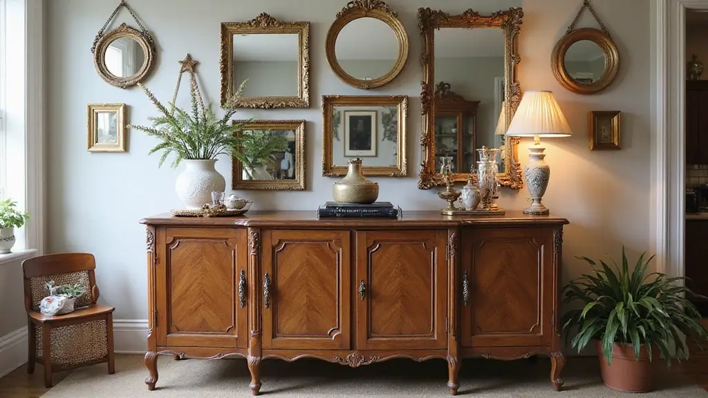 30+ Buffet Table Mirror Decor Ideas That Enhance Dining Room Elegance
