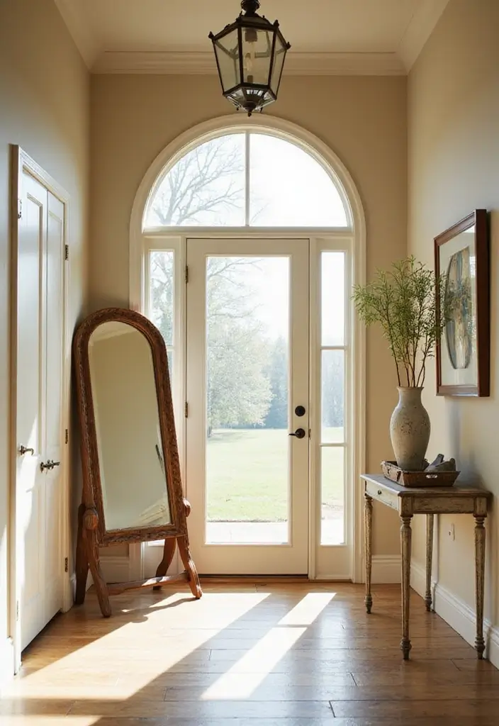 30+ Cathedral Mirror Wall Decor Ideas for Farmhouse or Rustic Homes - 19. Reflective Surfaces for Natural Light