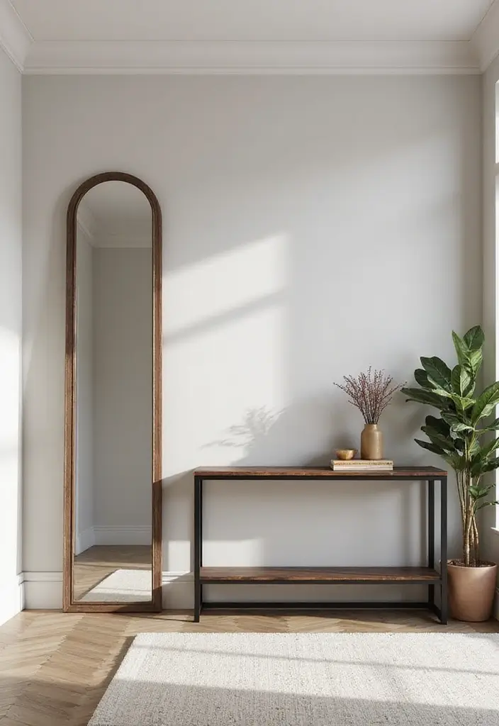 30+ Cathedral Mirror Wall Decor Ideas for Farmhouse or Rustic Homes - 30. Create a Full-Length Effect with Taller Mirrors