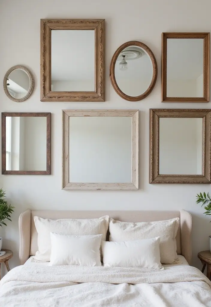 30+ Creative Window Mirror Decor Ideas That Double as Art 1 30+ Creative Window Mirror Decor Ideas That Double as Art - 1. Rustic Window Frame Mirrors