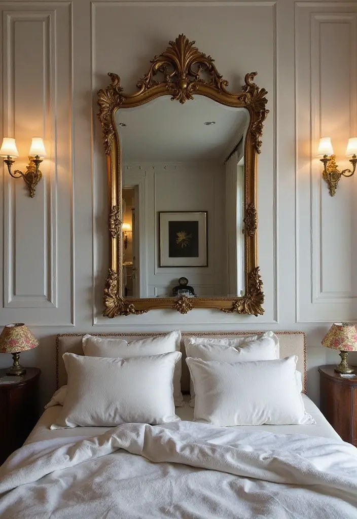 30+ Creative Window Mirror Decor Ideas That Double as Art 13 30+ Creative Window Mirror Decor Ideas That Double as Art - 13. Vintage Ornate Mirrors
