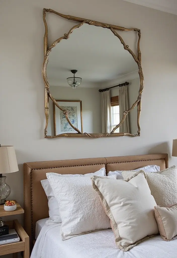 30+ Creative Window Mirror Decor Ideas That Double as Art 15 30+ Creative Window Mirror Decor Ideas That Double as Art - 15. Statement Mirror with Unique Frame