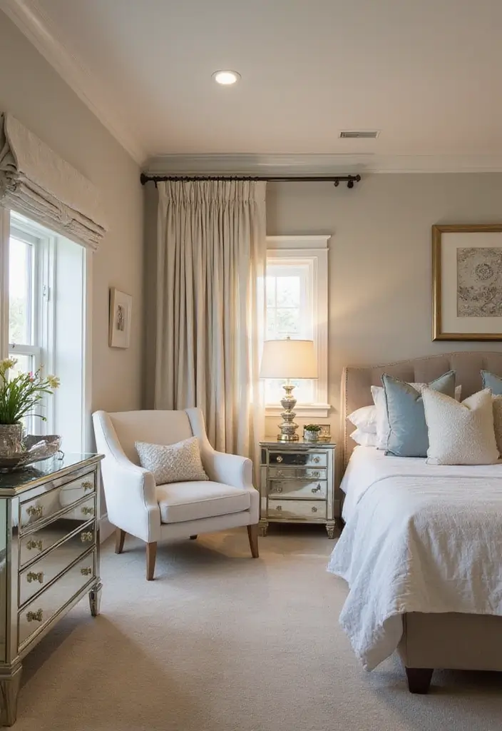 30+ Creative Window Mirror Decor Ideas That Double as Art 20 30+ Creative Window Mirror Decor Ideas That Double as Art - 20. Mirrored Furniture Accents