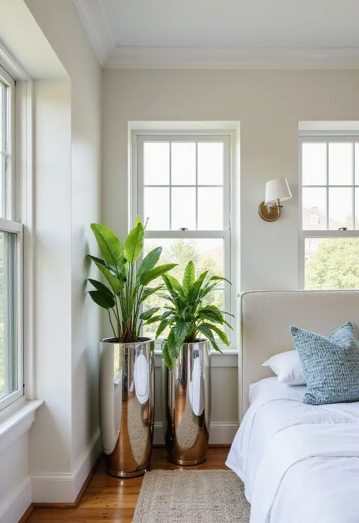 30+ Creative Window Mirror Decor Ideas That Double as Art 23 30+ Creative Window Mirror Decor Ideas That Double as Art - 23. Mirrored Plant Stands