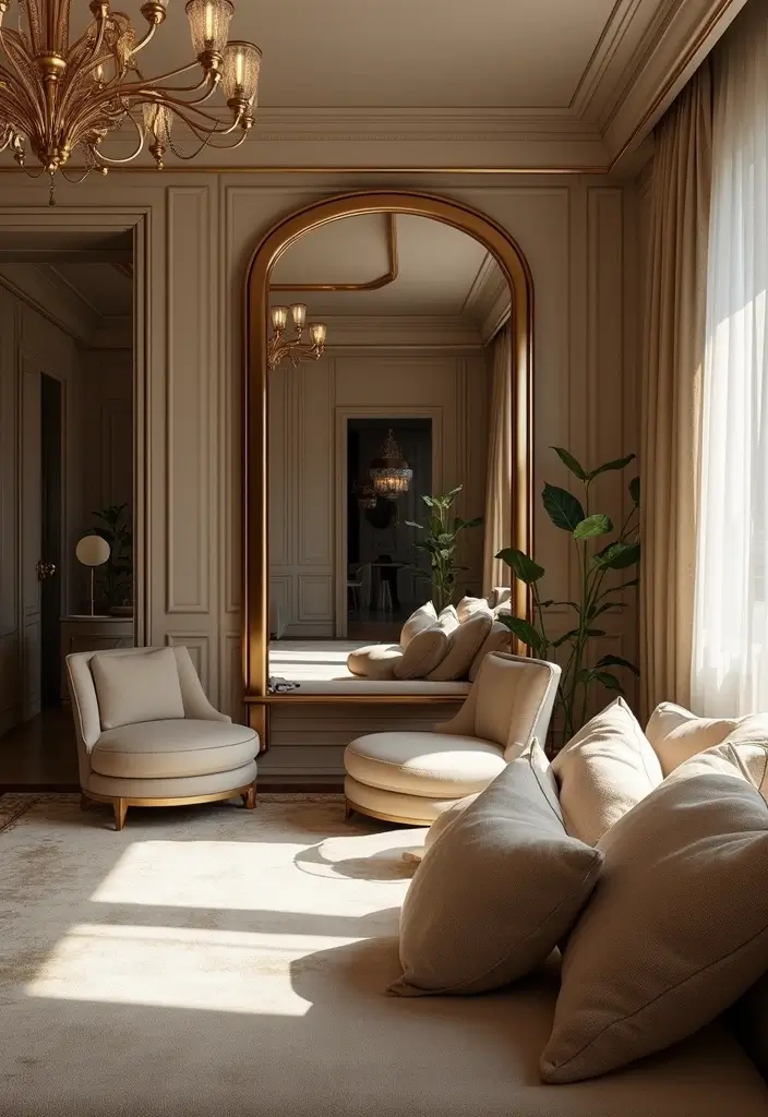 30+ Creative Window Mirror Decor Ideas That Double as Art 3 30+ Creative Window Mirror Decor Ideas That Double as Art - 3. Art Deco Style Mirrors