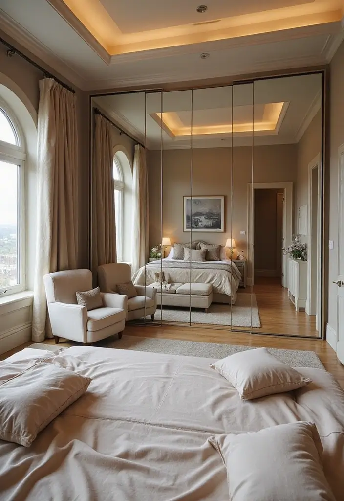 30+ Creative Window Mirror Decor Ideas That Double as Art 4 30+ Creative Window Mirror Decor Ideas That Double as Art - 4. Floor-to-Ceiling Mirrored Walls