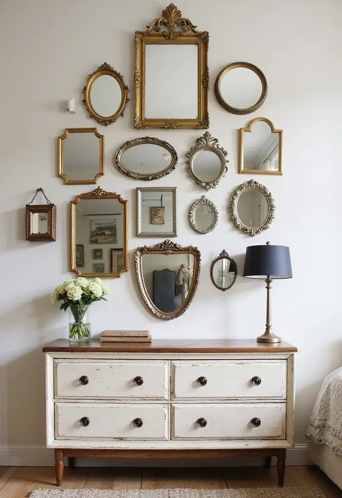 30+ Creative Window Mirror Decor Ideas That Double as Art 5 30+ Creative Window Mirror Decor Ideas That Double as Art - 5. Vintage Mirror Collage