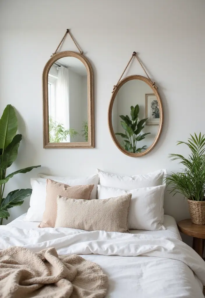 30+ Creative Window Mirror Decor Ideas That Double as Art 8 30+ Creative Window Mirror Decor Ideas That Double as Art - 8. Mirror Frames with Botanical Art